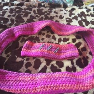 Women Infinity Scarf and Headband set with bling